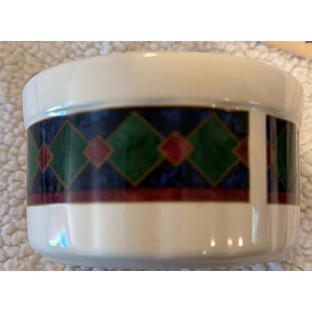 Pfaltzgraff Amalfi Classic Ramekin Pat Farrell Diamond Pattern Stoneware USA